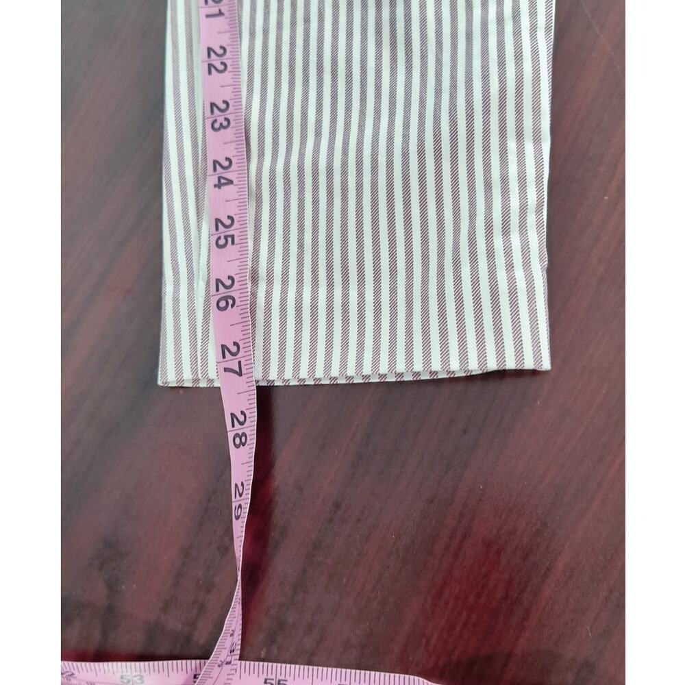 Old Navy Pixie Ankle Pants Wmn's Sz 4 White Mauve Stripe HIgh Waist Stretch NWT - Picture 11 of 15